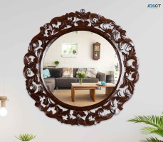 Buy Brown Hand Crafted Wooden Round Wall