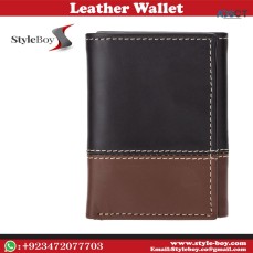 Men's Leather Trifold Wallet with ID Win