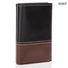 Men's Leather Trifold Wallet with ID Win