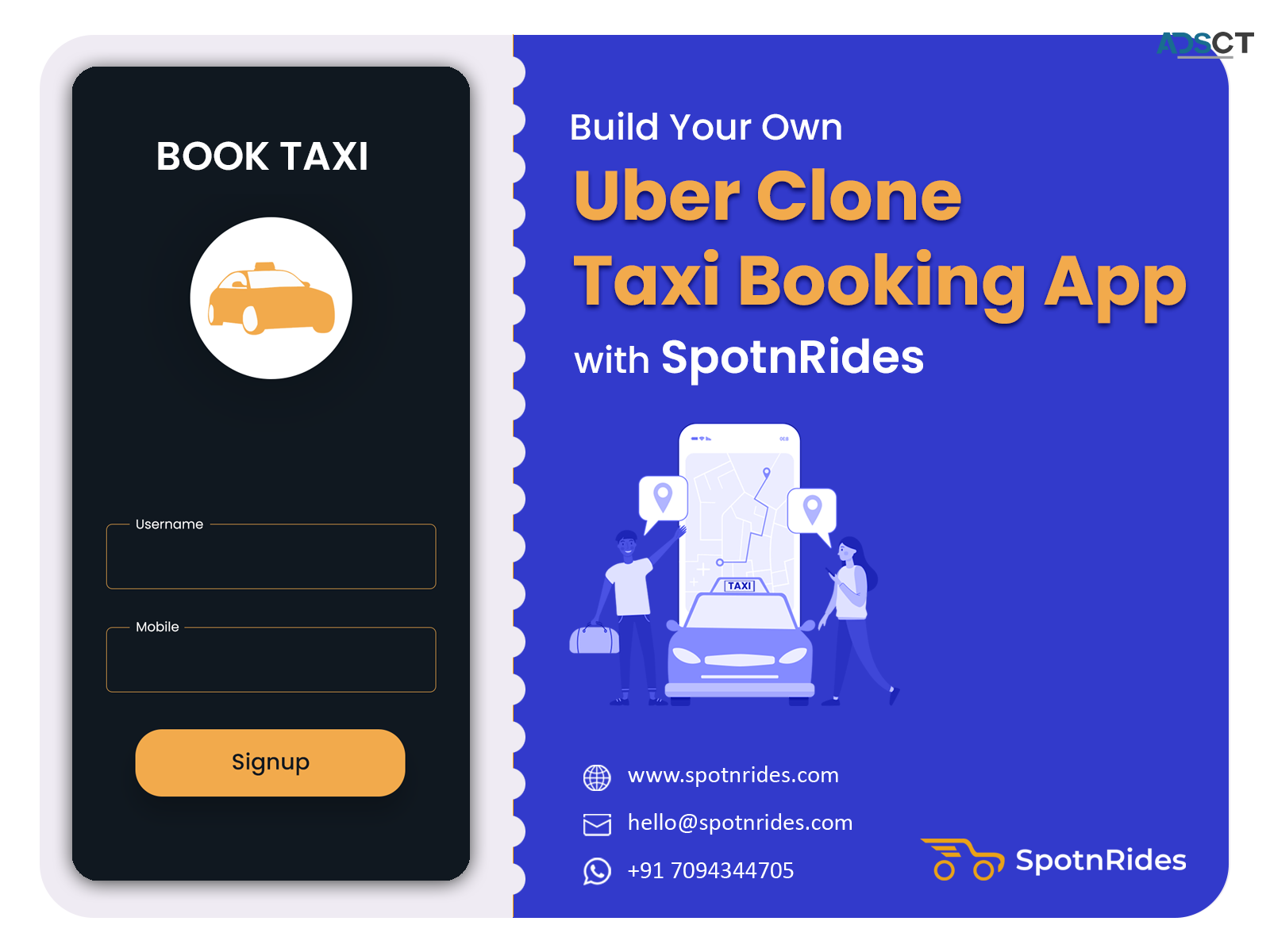 Taxi Booking App Development Service like Uber by SpotnRides